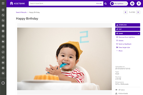 screenshot of Asset Bank